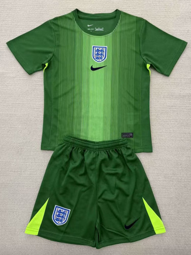 25/26 England Goalkeeper Green  Kids Soccer Jersey