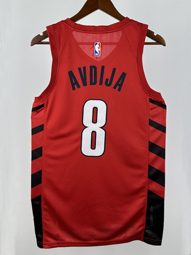 22/23 Trail Blazers  AVDIJA #8 Red Flying Man Edition Top Quality Hot Pressing NBA Jersey