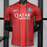 25/26 PSG Red Grid pattern  Player Version Training Shirts(With stars#前后带星）