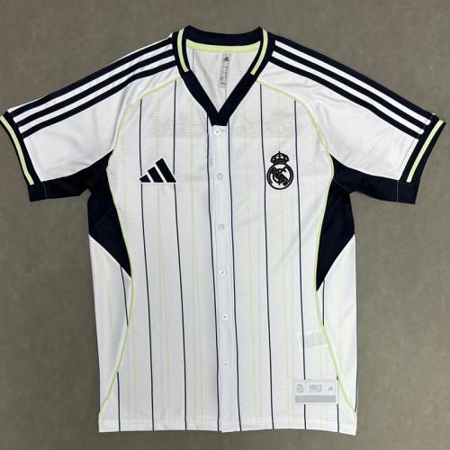 25/26 Real White Casusl Edition Madrid Baseball jersey