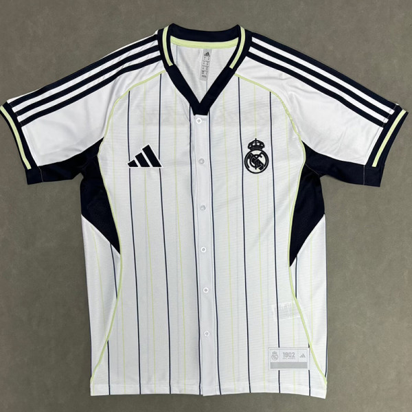 25/26 Real White Casusl Edition Madrid Baseball jersey