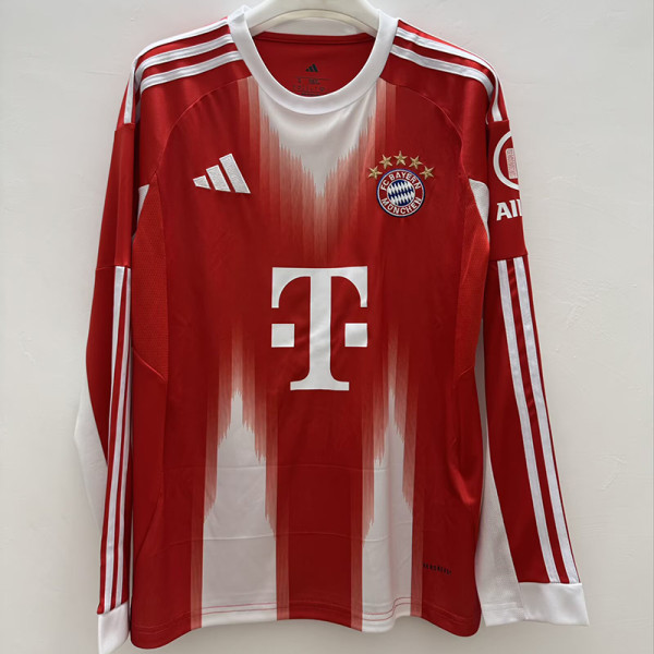 25/26 Bayern Home Long Sleeve Soccer Jersey