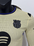 25/26 BAR Away Yellow  Player Version  Long Sleeve  Soccer Jersey