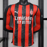 25/26 ACM Home  Player Version  Long Sleeve Soccer Jersey