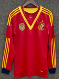 2013 Spain Home  Long Sleeve Retro Soccer Jersey