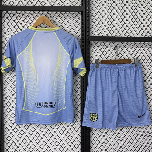 25 /26 BAR Light Blue  Kids Soccer Jersey(蓝胸花01)