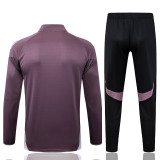 25/26 Man Utd Grey Purple  Half Pull Tracksuit #B2550 (半拉链)