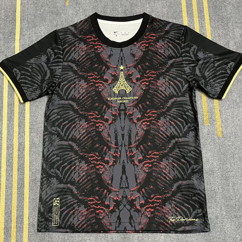 25/26 PSG Champion Edition Black   Fans Soccer Jersey