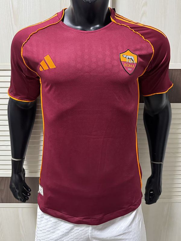 25/26  Roma Home Player Version Soccer Jersey（无广告）