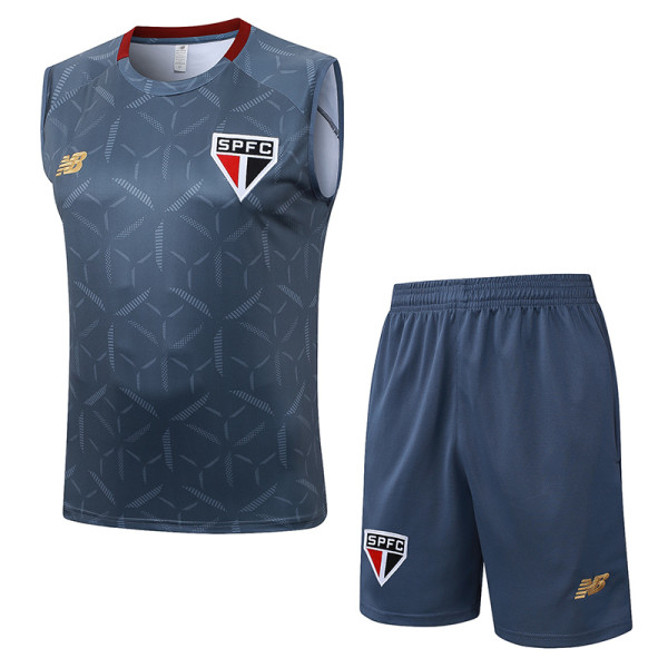 25/ 26 Sao Paulo FC Grey inkjet Tank top and shorts suit#D25130