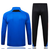 25/26 Man Utd Blue Half Pull  Kids tracksuit #E25102 (童装蓝配黑裤、半拉链)