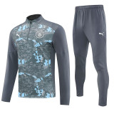 25/26 Man City Dark Grey Half Pull Tracksuit  (半拉链)