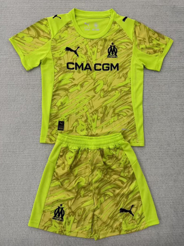 25/26 Marseille Goalkeeper Light Green  Kids Soccer Jersey