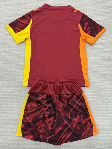 25/26 Marseille Goalkeeper Maroon  Kids Soccer Jersey