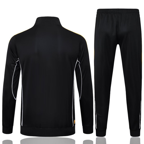 25/26 RMA Black Retro  Kids Jacket Tracksuit#E2556(童装、黄袖边）