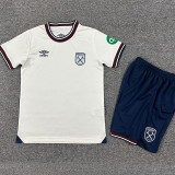 25/26 West Ham Away Kids  Soccer Jersey