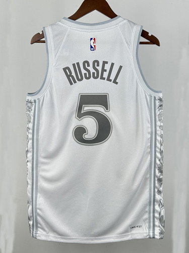 24/25 Dallas Mavericks RUSSELL #5 White City EditionTop Quality Hot Pressing NBA Jersey