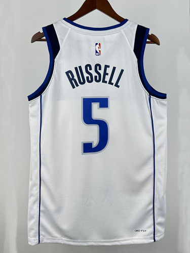 Dallas Mavericks RUSSELL #5 White Top Quality Hot Pressing NBA Jersey