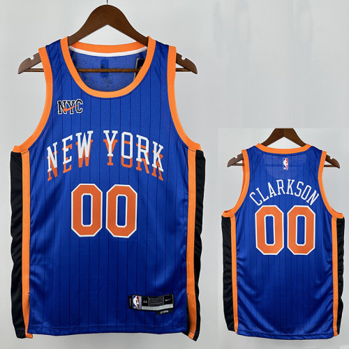 23/24 KNICKS CL ARK SON #00 Blue City Edition Top Quality Hot Pressing NBA Jersey