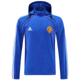 25/26 Man Utd Blue Hooded Jacket Tracksuit
