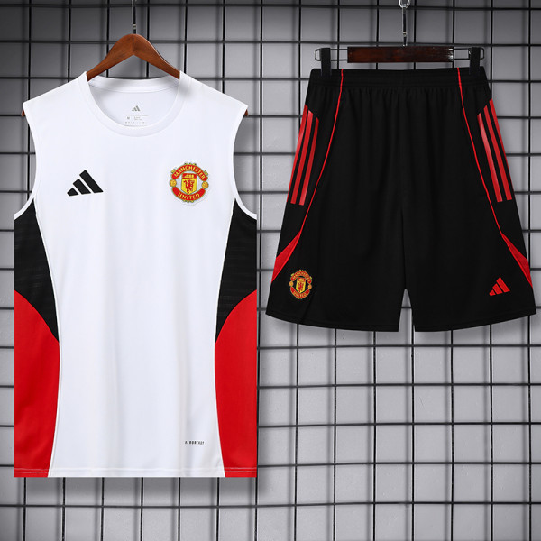 25/26 Man Utd  White & RedTank top and shorts suit