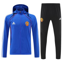 25/26 Man Utd Blue Hooded Jacket Tracksuit