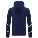 25/26  Man City Royal Blue Hooded Jacket Tracksuit