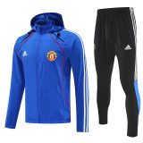 25/26 Man Utd Blue Hooded Jacket Tracksuit