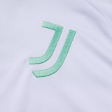 25/26  JUV White  Half Pull Tracksuit #B2561 (绿色队标、半拉链)