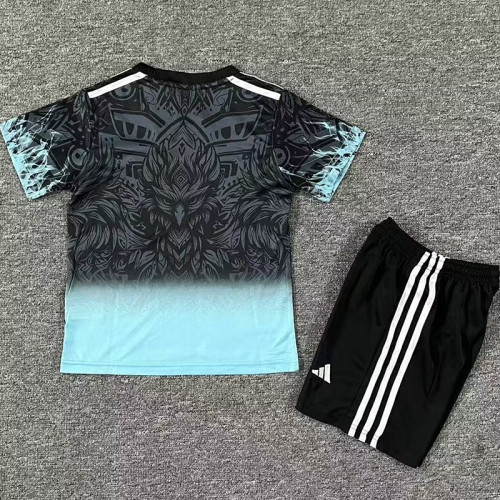 25/26 LIV Black Light Blue Eagle's head  Kids Soccer Jersey