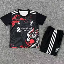 25/26 LIV Black Eagle's Head Leaf Kids Soccer Jersey 25/26 LIV Black Eagle's Head Leaf Kids Soccer Jersey