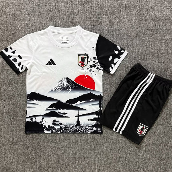 25/26 Japan Mount Fuji Special Edition White & Black Kids  Soccer Jersey