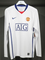 2008/2009 Man Utd Away  Player Version Long Sleeve Retro Soccer Jersey球员长袖