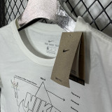 2025 T242 NK Triangle pattern White Pure Cotton  T-shirt