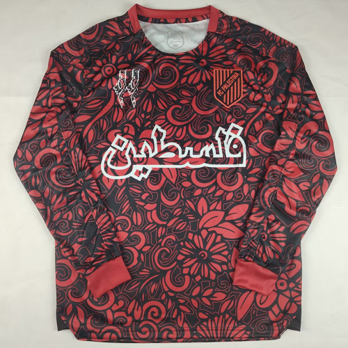 25/26 Palestino Deportivo Black & Maroon Long Sleeve Soccer Jersey