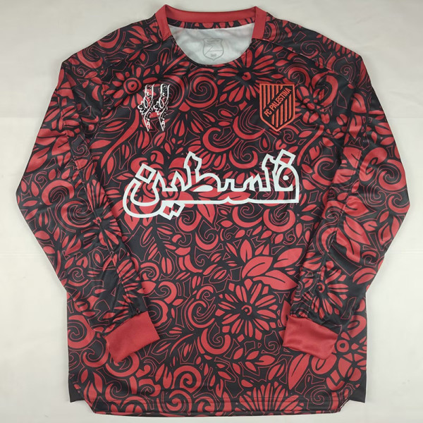 25/26 Palestino Deportivo Black & Maroon Long Sleeve Soccer Jersey