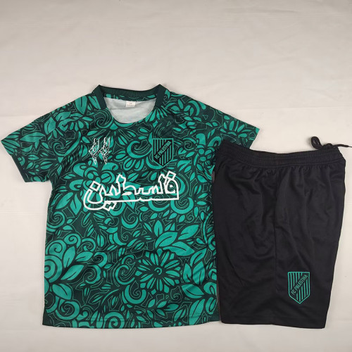 25/26 Palestino Deportivo Dark Green Kids  Soccer Jersey