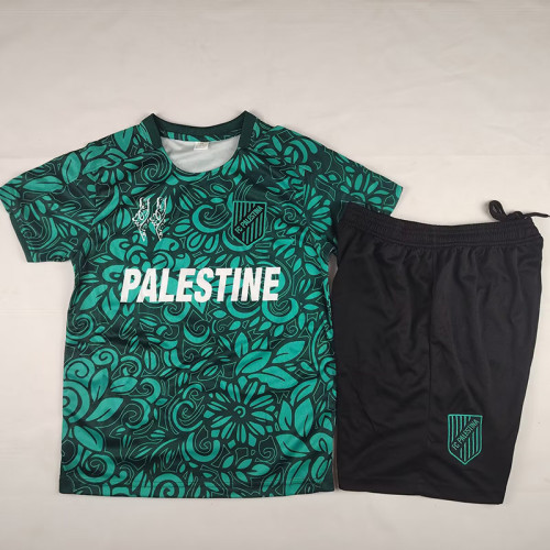 25/26 Palestino Deportivo Dark Green Kids  Soccer Jersey(英文版)