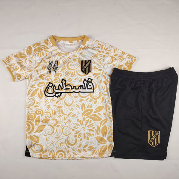 25/26 Palestino Deportivo Golden Yellow Kids  Soccer Jersey