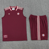 25/26 Bayern Maroon Retro Training vest Suit (直纹）