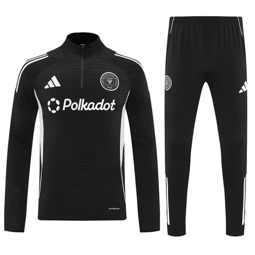 25/26 Inter Miami Black Half Pull Tracksuit (半拉链)