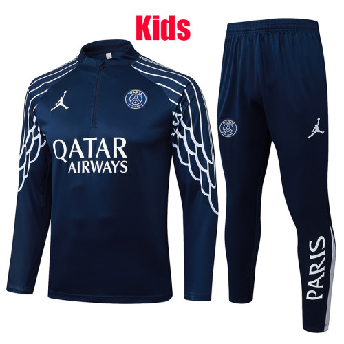 25/26 PSG Jordan Royal Blue Inkjet Kids Half Pull Tracksuit#E25154 (童装\半拉链)