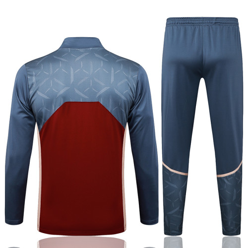 25/26 Sao Paulo Red &Grey Half Pull Tracksuit#B2575 (半拉链)