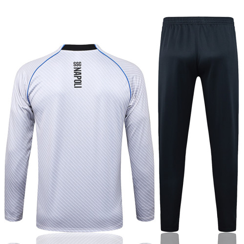 25/26 Napoli Light Gray Inkjet Half Pull Tracksuit #B2593(半拉链)