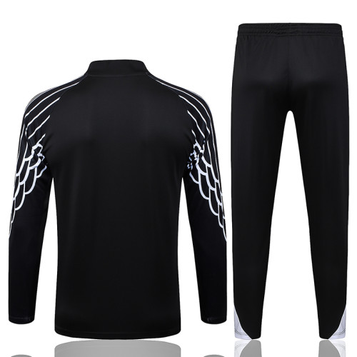 25/26 PSG Jordan Black Inkjet Kids Half Pull Tracksuit #E25132 (童装\半拉链)