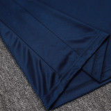 25/26 BAR Royal Blue Half Pull Tracksuit #B2583 (粉肩、半拉链)