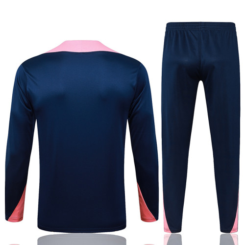 25/26 BAR Royal Blue Half Pull Tracksuit #B2583 (粉肩、半拉链)