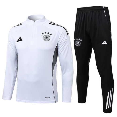 25/26 Germany White Half Pull Tracksuit #B2587 (四星\半拉链)
