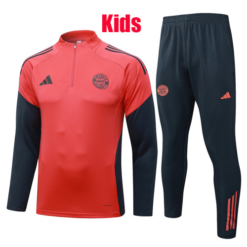 25/26 Bayern Orange Half Pull Tracksuit #E25120 (童装\半拉链)