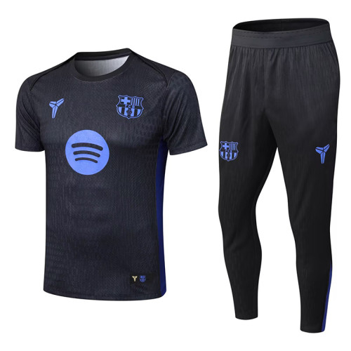 25 /26 BAR Black Player Version  Soccer Jersey& Purple pants